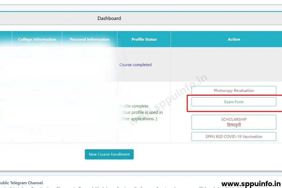 sps login exam form