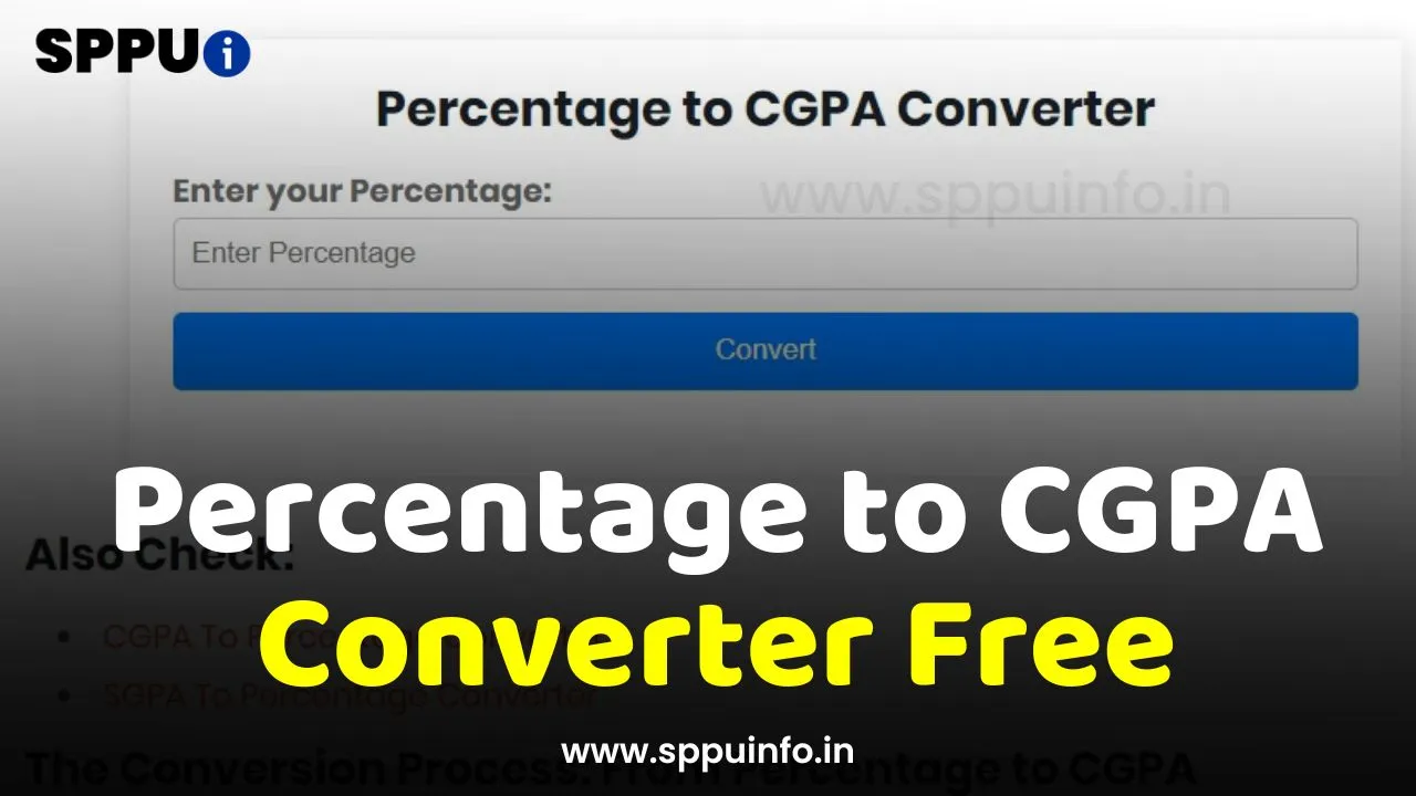Percentage To CGPA Converter SPPU