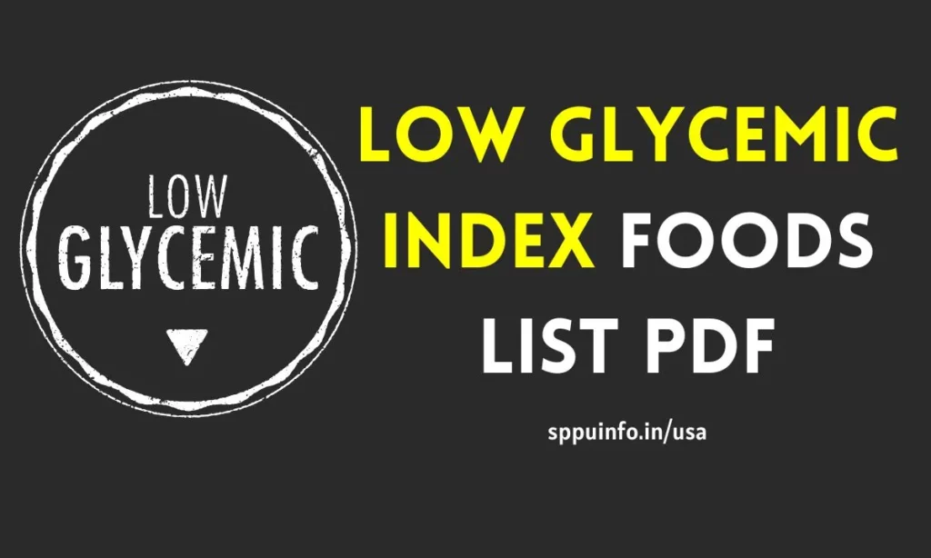 Low Glycemic Index Foods List PDF